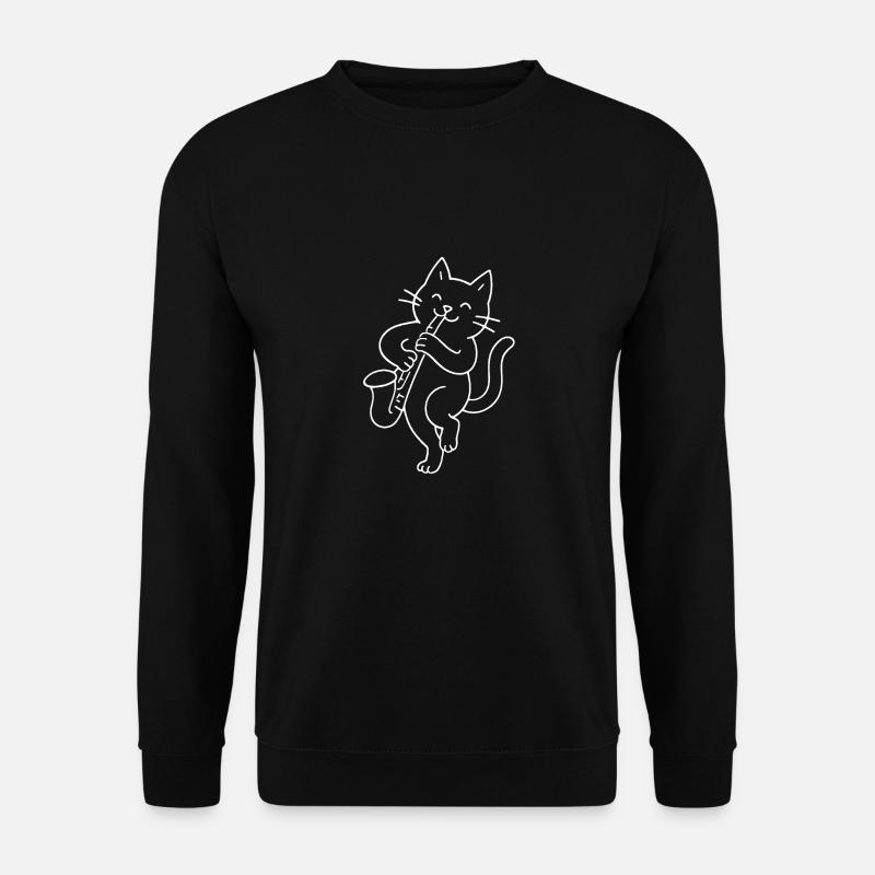 Cat joue du saxophone - Sweat-shirt Unisexe - noir