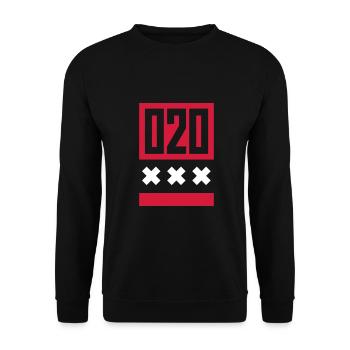 020 AMSTERDAM FLAG - Unisex Sweatshirt - black - Front - Alina (178cm) & Michal (187cm)