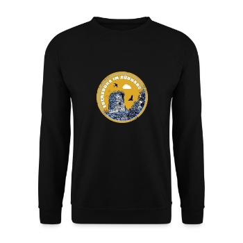 Südharz Merch - Ebersburg - Unisex Pullover - Schwarz - Vorne - Alina (178cm) & Michal (187cm)