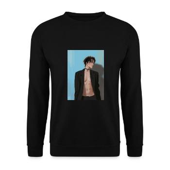 Anime Design - Unisex Pullover - Schwarz - Vorne - Alina (178cm) & Michal (187cm)