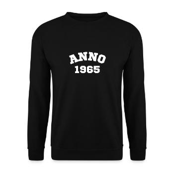 Anno 1965 Birthday Year of birth - Unisex Sweatshirt - black - Front - Alina (178cm) & Michal (187cm)