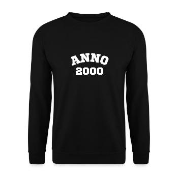 Anno 2000 Geburtstag Geburtsjahr - Unisex Pullover - Schwarz - Vorne - Alina (178cm) & Michal (187cm)