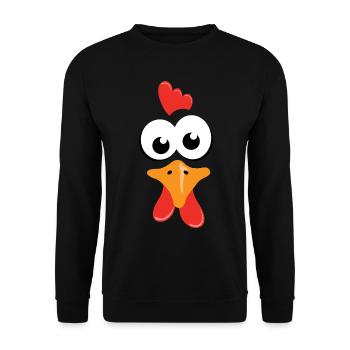 Poules poules poules face - Sweat-shirt Unisexe - noir - Devant - Alina (178cm) & Michal (187cm)