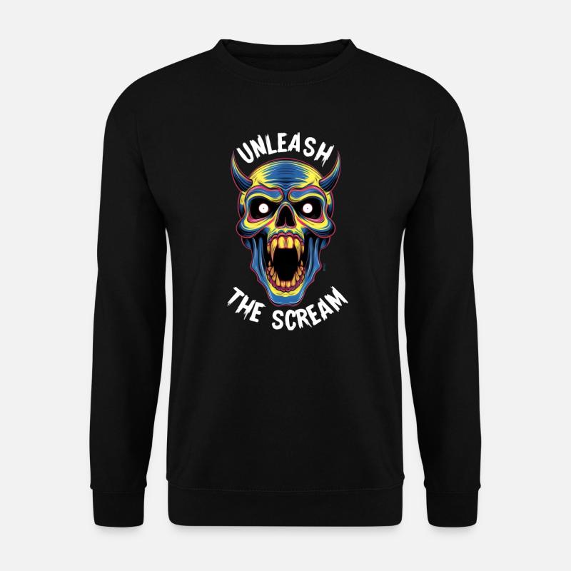 Unleash The Scream Skull - Unisex Sweatshirt - black