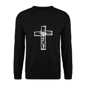 Cross jesus psalm gift - Unisex Sweatshirt - black - Front - Alina (178cm) & Michal (187cm)