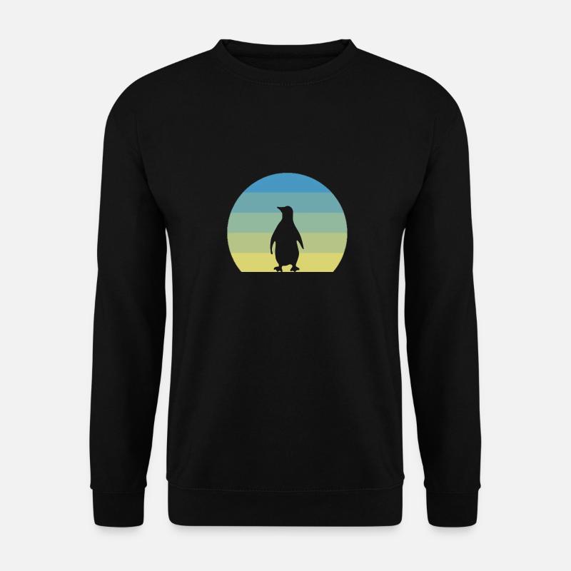 Retro Green Penguin - Unisex Sweatshirt - black
