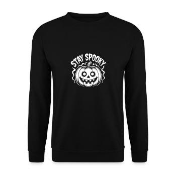 Stay Spooky Funny Halloween Design - Unisex Sweatshirt - black - Front - Alina (178cm) & Michal (187cm)