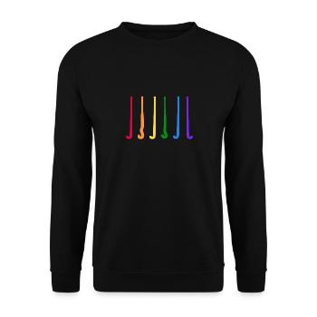 hockey « happy-hockey » Hockey sur gazon - Sweat-shirt Unisexe - noir - Devant - Alina (178cm) & Michal (187cm)