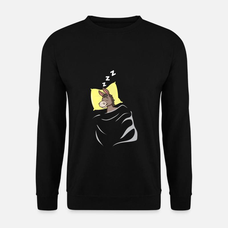 Esel Schlafshirt Nachthemd Pyjama Schlafanzug Tier - Unisex Pullover - Schwarz