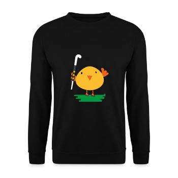 Hockey Hockey-chick plays field hockey - Unisex Sweatshirt - black - Front - Alina (178cm) & Michal (187cm)