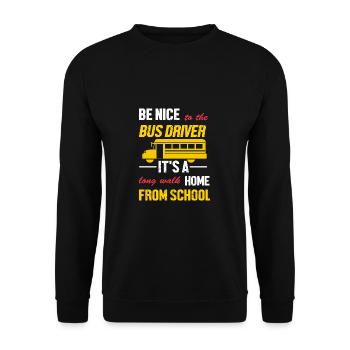 School Bus Driver School Bus - Unisex Sweatshirt - black - Front - Alina (178cm) & Michal (187cm)