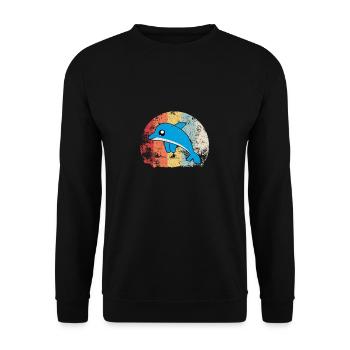 Doux cadeau de nageoire dauphin poisson cru - Sweat-shirt Unisexe - noir - Devant - Alina (178cm) & Michal (187cm)