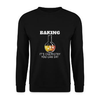 Cuire au four, c'est de la chimie à manger Baker Patissier - Sweat-shirt Unisexe - noir - Devant - Alina (178cm) & Michal (187cm)