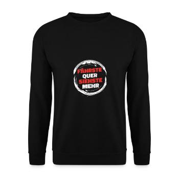 Fährste Quer siehste mehr Auto Motor Tuning Shirt - Unisex Pullover - Schwarz - Vorne - Alina (178cm) & Michal (187cm)