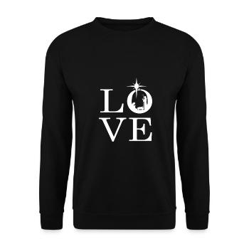 xmas-love christmas gift flu game jesus - Unisex Sweatshirt - black - Front - Alina (178cm) & Michal (187cm)