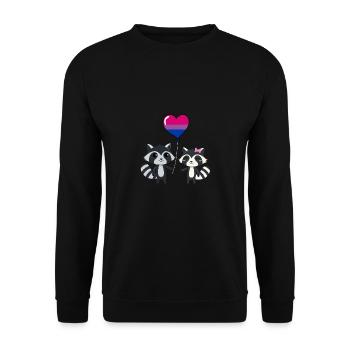 Raccoon Couple Bisexual Pride - Unisex Sweatshirt - black - Front - Alina (178cm) & Michal (187cm)