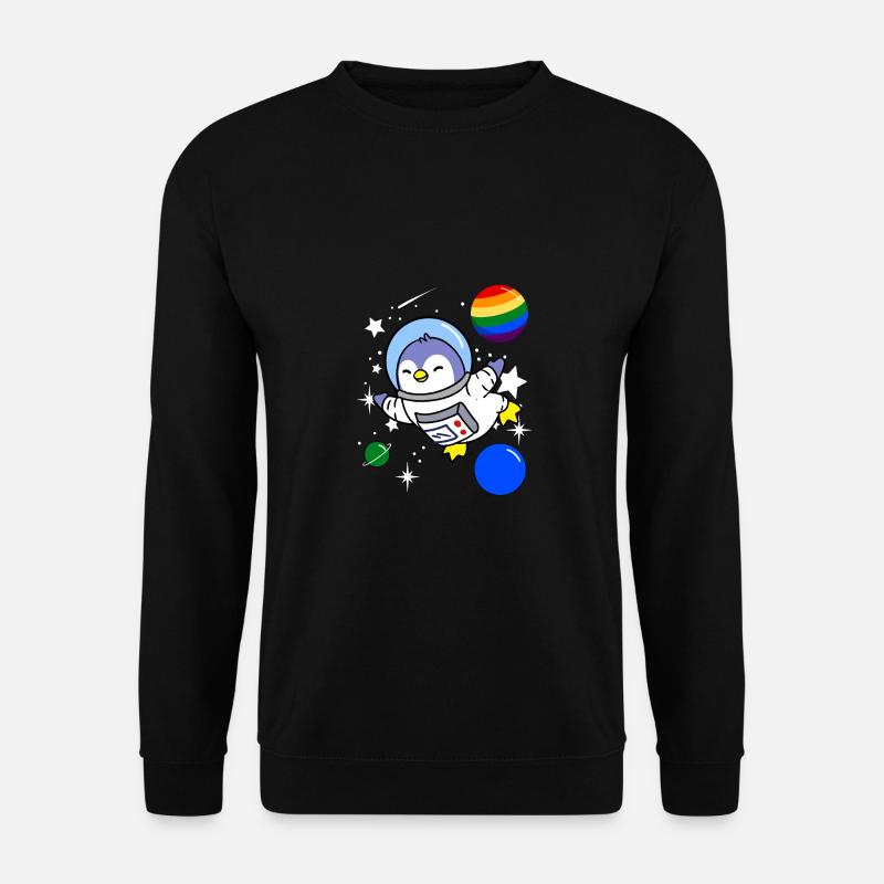 Penguin Astronaut Gay Pride - Unisex Sweatshirt - black