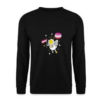 Abeille dans l’espace Lesbian Pride - Sweat-shirt Unisexe - noir - Devant - Alina (178cm) & Michal (187cm)