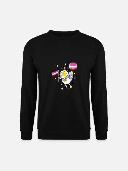 Bee in space Lesbian Pride - Unisex Sweatshirt - black