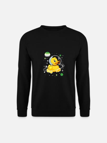 Duck Astronaut Aromantic Pride - Unisex Sweatshirt - black