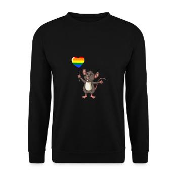 Souris Herzballon LGBT Gay Pride - Sweat-shirt Unisexe - noir - Devant - Alina (178cm) & Michal (187cm)