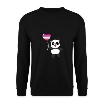Panda Lesbian Herzballon - Sweat-shirt Unisexe - noir - Devant - Alina (178cm) & Michal (187cm)