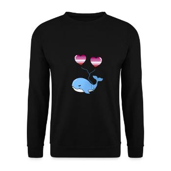 Wal Herzballon Lesbian - Sweat-shirt Unisexe - noir - Devant - Alina (178cm) & Michal (187cm)