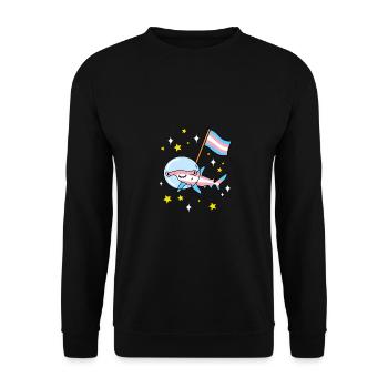 Trans Pride Hammerhai dans l’espace - Sweat-shirt Unisexe - noir - Devant - Alina (178cm) & Michal (187cm)