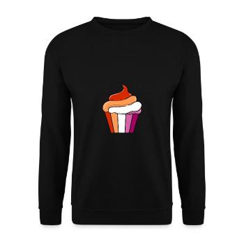 Lesbischer Cupcake Orange Pink Lesbian Pride - Unisex Sweatshirt - black - Front - Alina (178cm) & Michal (187cm)