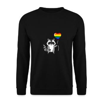 Ballon de coeur raton LGBT Gay Pride - Sweat-shirt Unisexe - noir - Devant - Alina (178cm) & Michal (187cm)
