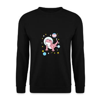 Trans Pride Bartagame Im Weltraum - Unisex Pullover - Schwarz - Vorne - Alina (178cm) & Michal (187cm)