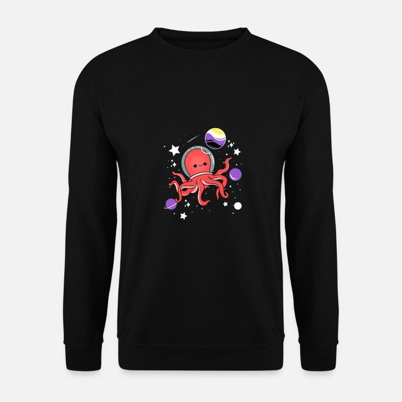 Poulpe Astronaute Nonbinary Pride - Sweat-shirt Unisexe - noir