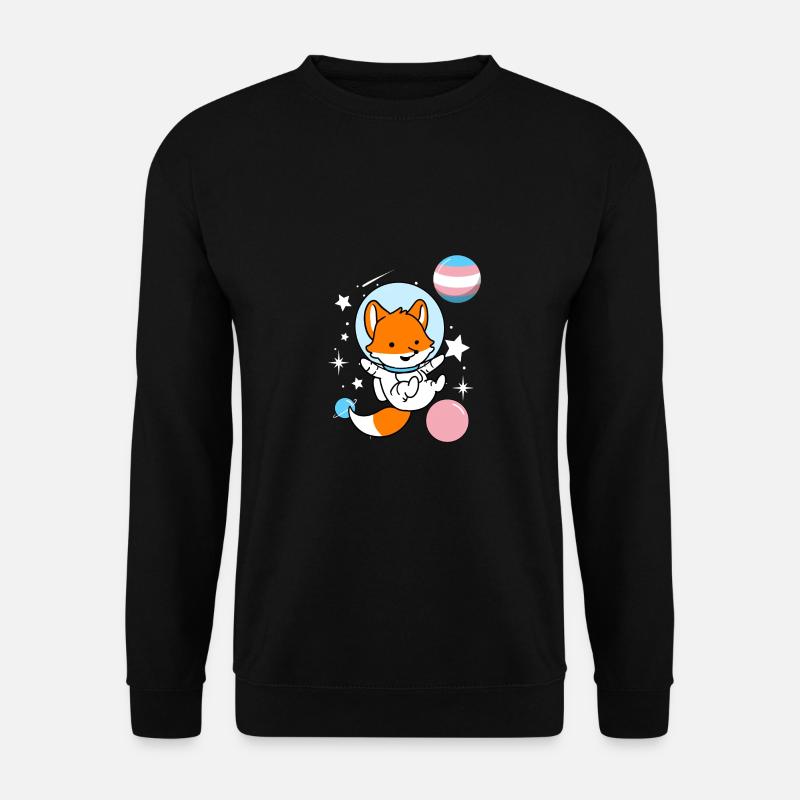 Fuchs Astronaut Trans Pride - Unisex Pullover - Schwarz