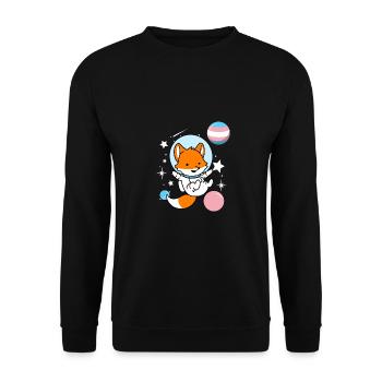 Fuchs Astronaut Trans Pride - Unisex Sweatshirt - black - Front - Alina (178cm) & Michal (187cm)