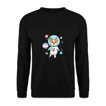 Corgi Space Trans Pride - Unisex Sweatshirt - black - Front - Alina (178cm) & Michal (187cm)