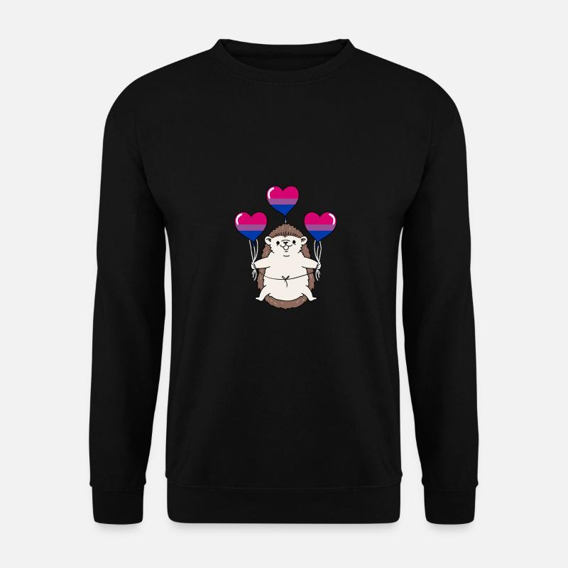 Hedgehog Balloon Bisexual Pride - Unisex Sweatshirt - black