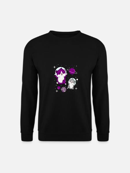 Asexueller Hamster im Weltraum Asexual Pride - Unisex Pullover - Schwarz