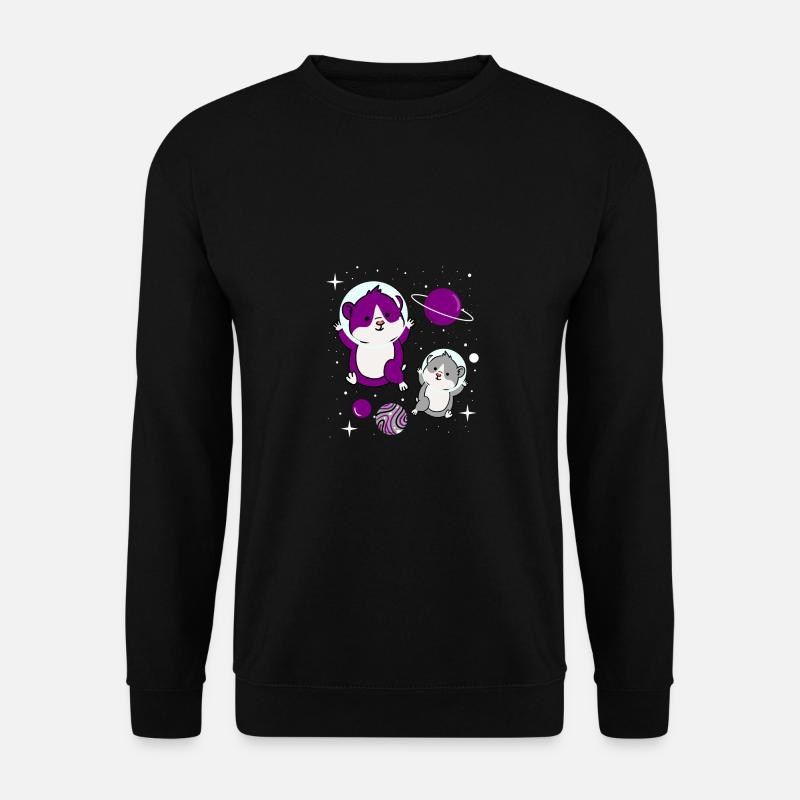 Asexueller Hamster im Weltraum Asexual Pride - Unisex Pullover - Schwarz