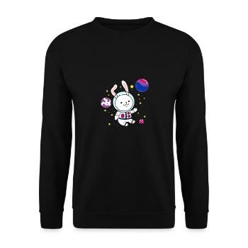 Bisexual Rabbit in Space Bisexual Pride - Unisex Sweatshirt - black - Front - Alina (178cm) & Michal (187cm)