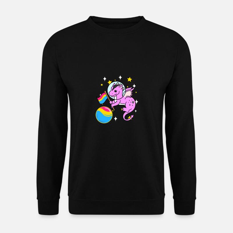 Drache Astronaut Pan Pride - Unisex Pullover - Schwarz