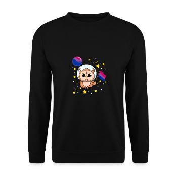Hibou Dans l’espace Bisexual Pride - Sweat-shirt Unisexe - noir - Devant - Alina (178cm) & Michal (187cm)