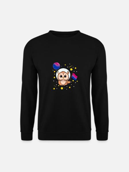 Eule Im Weltraum Bisexual Pride - Unisex Pullover - Schwarz