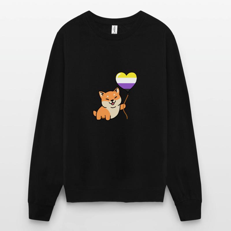 Shiba Inu Nonbinary Pride Ballon Nonbinary Pride Sweat-shirt Unisexe