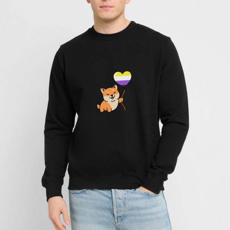 Shiba Inu Nonbinary Pride Ballon Nonbinary Pride Sweat-shirt Unisexe