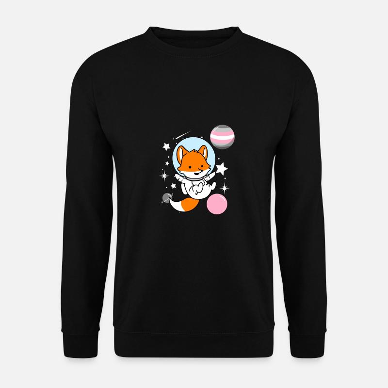 Fox Astronaut Demigirl Pride - Unisex Sweatshirt - black