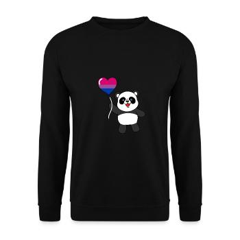 Panda Bisexual Pride Heart Balloon - Unisex Sweatshirt - black - Front - Alina (178cm) & Michal (187cm)