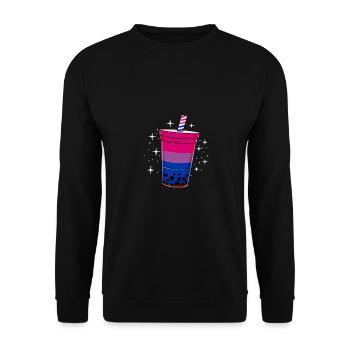 Bisexual Bubble Tea Bisexual Gift - Unisex Sweatshirt - black - Front - Alina (178cm) & Michal (187cm)