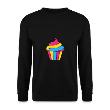 Pansexueller Cupcake Pan Pride - Unisex Pullover - Schwarz - Vorne - Alina (178cm) & Michal (187cm)