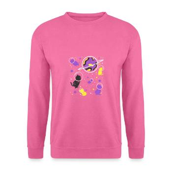 Nonbinary Pride Cat in Space - Unisex Sweatshirt - pink - Front