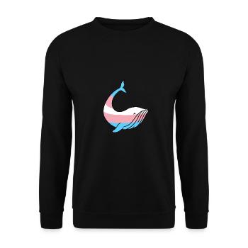 Walfisch Trans Pride - Unisex Pullover - Schwarz - Vorne - Alina (178cm) & Michal (187cm)